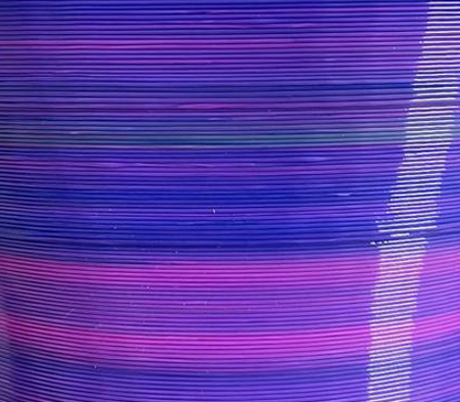 Vaso#01 in resina di mais stampato in 3D ecosostenibile e biodegradabile collezione Lisa Tibaldi PRIVERNUM collection  Made in Italy referenza colore Blue_Magenta