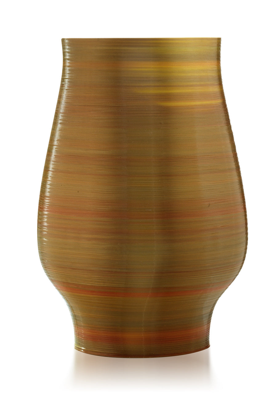 Vaso#01 in resina di mais stampato in 3D ecosostenibile e biodegradabile collezione Lisa Tibaldi PRIVERNUM collection  Made in Italy colore Rosso_Bronze