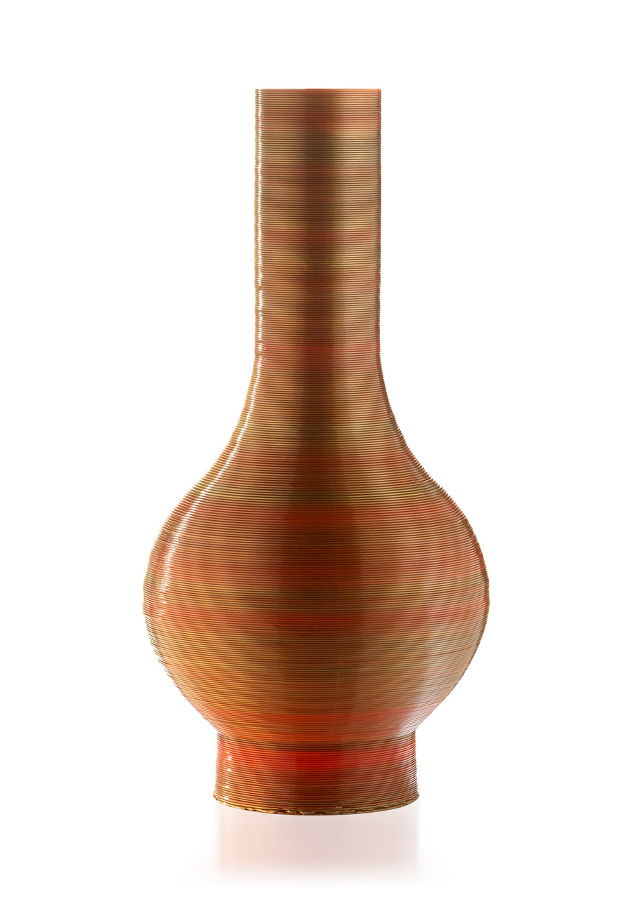 Vaso#02 in resina di mais stampato in 3D ecosostenibile e biodegradabile collezione Lisa Tibaldi PRIVERNUM collection  Made in Italy colore Red-Bronze