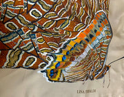 Lisa Tibaldi Terra Mia Collezione Foulard art. Dis.03Shine serie Farfalle della Terra Aurunca realizzato con applicazione a mano di strass termici Swarovski originali