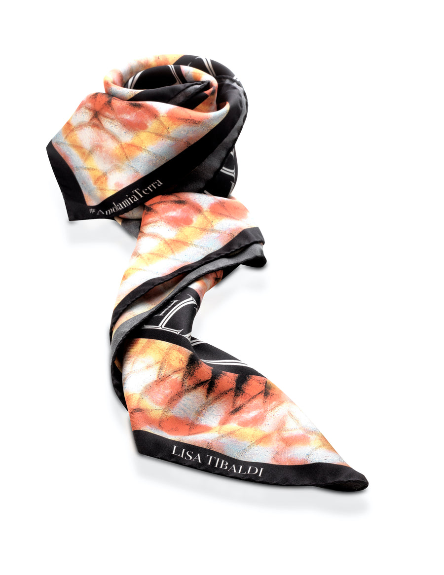 Lisa Tibaldi Terra Mia Silk scarf collection serie Vita marina nel golfo di Gaeta Dis.Sea03 colore unico